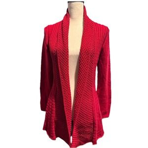 Women's Nations Red Sweater Knitted Vtg Sweater Cardigan  Small Sparkle Holiday